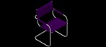 silla de estructura de tubo de acero en 3 dimensiones
