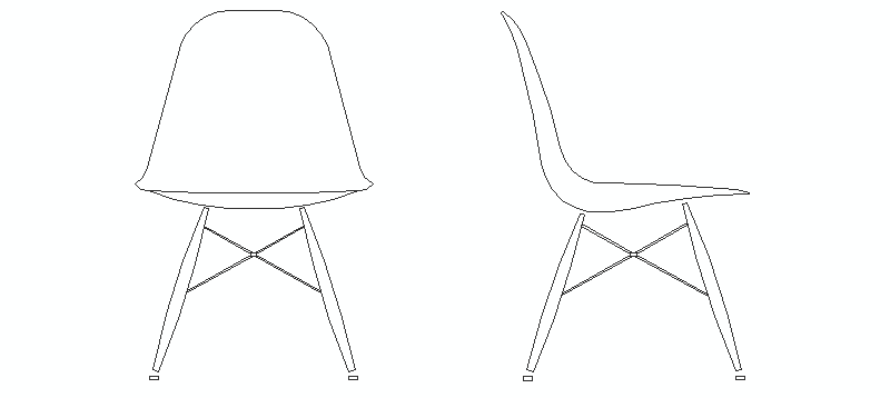 Bloques Autocad Gratis De Silla Plastic Dsw En Alzado