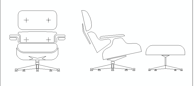 Bloques Autocad Gratis De Sillon Lounge Chair Ottoman En Alzado