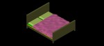 cama doble en 3d (3 dimensiones), modelo 01