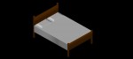 cama doble en 3d (3 dimensiones), modelo 02