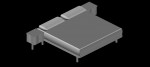 cama doble en 3d (3 dimensiones), modelo 04