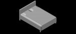 cama doble en 3d (3 dimensiones), modelo 05