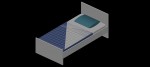 cama individual en 3d (3 dimensiones) modelo 03
