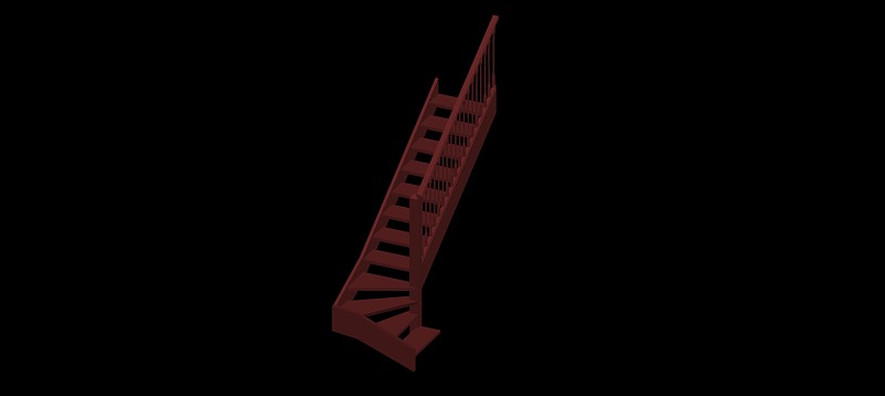 escalera compensada en 3d (3 dimensiones)