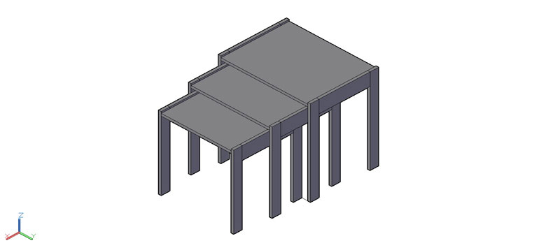 mesa auxiliar o de centro en 3d (3 dimensiones) modelo 05