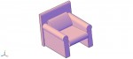 sillón en 3d (3 dimensiones) modelo 06