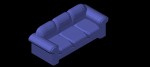sofá 3 plazas en 3d (3 dimensiones) modelo 01