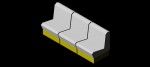 sofá de 3 plazas en 3d (3 dimensiones) modelo 02