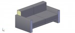 sofá de 2 plazas en 3d (3 dimensiones) modelo 01