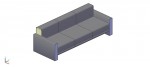 sofá de 3 plazas en 3d (3 dimensiones) modelo 03