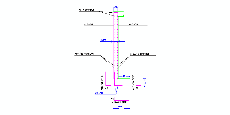 detalle constructivo muro hormigón armado