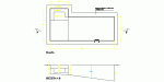 detalle de proyecto de piscina, sección y planta