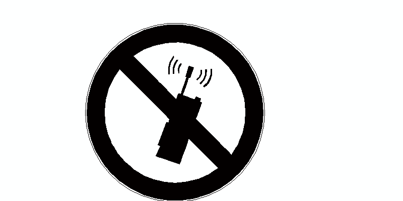 señal prohibido teléfonos móviles