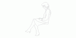 figura de mujer sentada en alzado