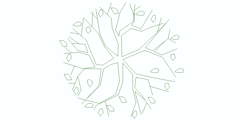 árbol visto en planta