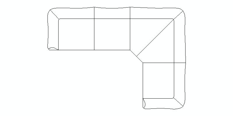 sofá de esquina para 4 plazas en planta