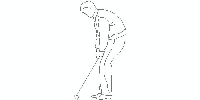 Golfista en alzado