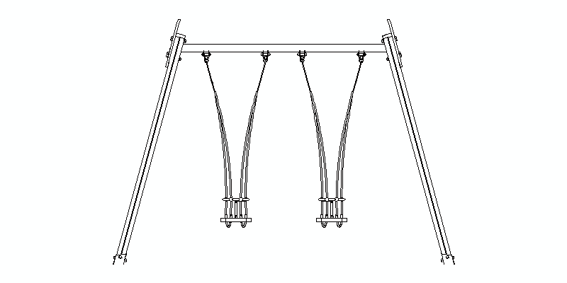 columpio doble visto en alzado