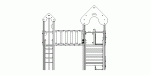 juego infantil de conjunto con torres visto en alzado