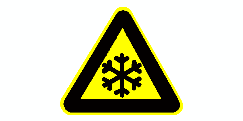 señal de peligro por bajas temperaturas