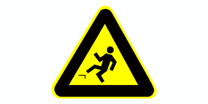 señal de peligro caídas por escalón
