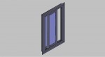 ventana corredera de aluminio 2 hojas en 3D