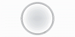 mesa de centro circular de estructura metálica y vidrio, a color