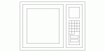 horno microondas visto en alzado frontal, mod. 02