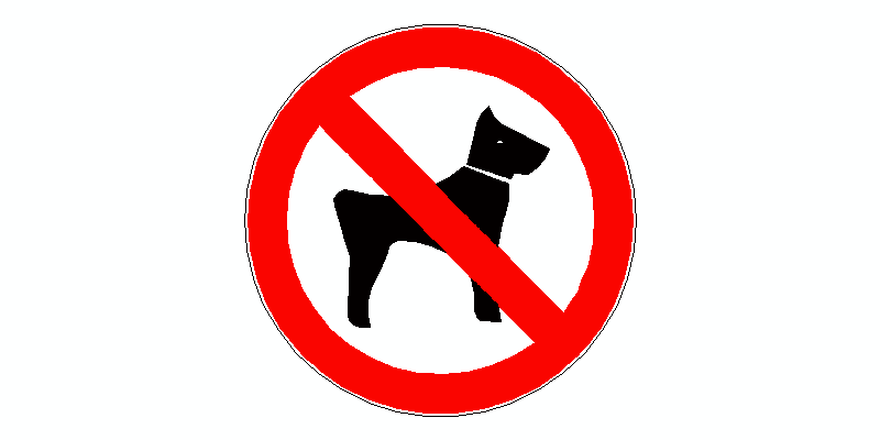 señal de prohibido entrada con perros