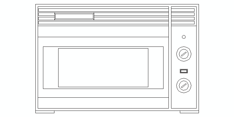 horno microondas en alzado, mod. 3