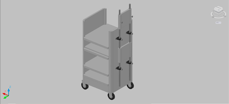 carro auxiliar rodante en 3d (3 dimensiones)