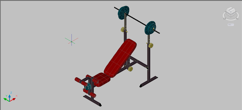 banco para press pectoral en 3 dimensiones