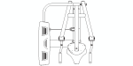 máquina de extensión de triceps, vista en planta