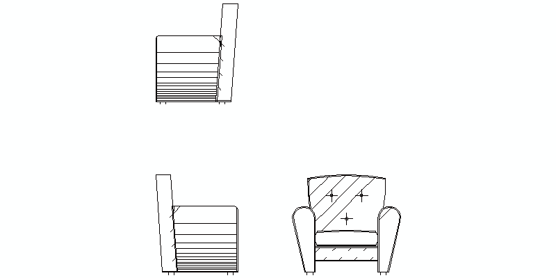 sillón en vistas de alzado