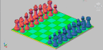 tablero de ajedrez con piezas en 3 dimensiones