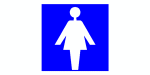 señal / letrero de aseo o vestuario femenino