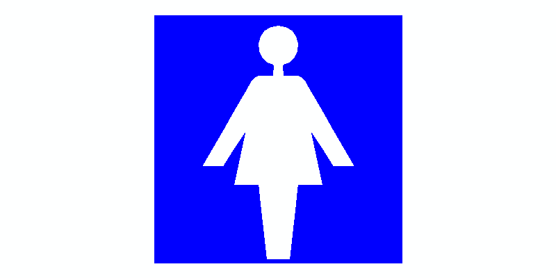 señal / letrero de aseo o vestuario femenino