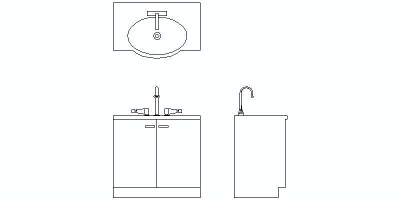 mueble de lavabo, vistas completas