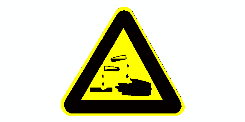 señal de peligro, ácido corrosivo