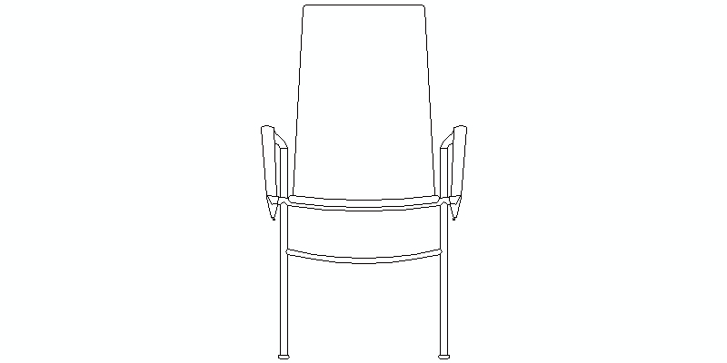 silla vista el alzado frontal