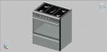 cocina con horno en 3 dimensiones