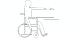 alcance manual horizontal desde silla de ruedas