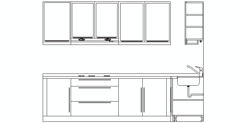 amueblamiento de cocina en alzado