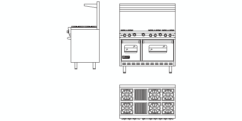 cocina industrial, vistas completas