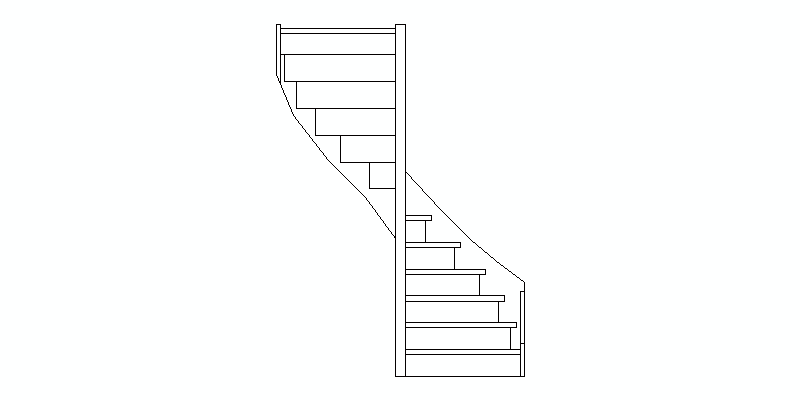 escalera helicoidal en alzado