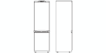 frigorífico en vistas de alzado frontal y lateral, dimensiones 2000x600x630mm