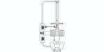 máquina fitness y musculación para glúteos, vista en planta