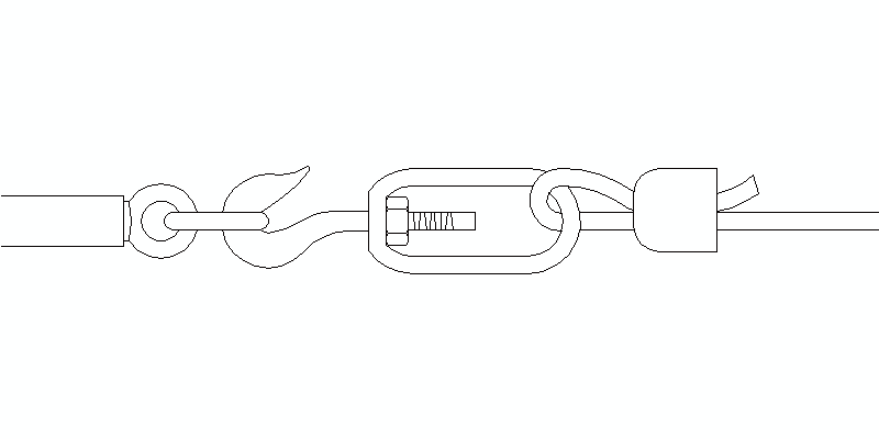 sujeta-cables o perrillo metálico en alzado