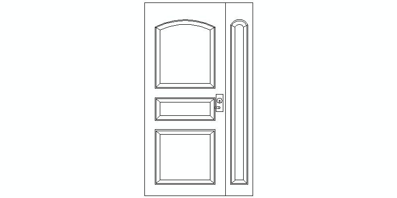 puerta de dos hojas con fijo derecho en alzado